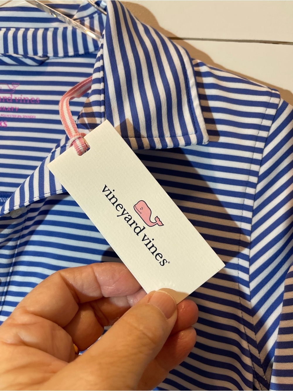 Vineyard Vines Margo SanKaty Midi Striped Blue & White Dress Size XS NWT - Picture 2 of 11